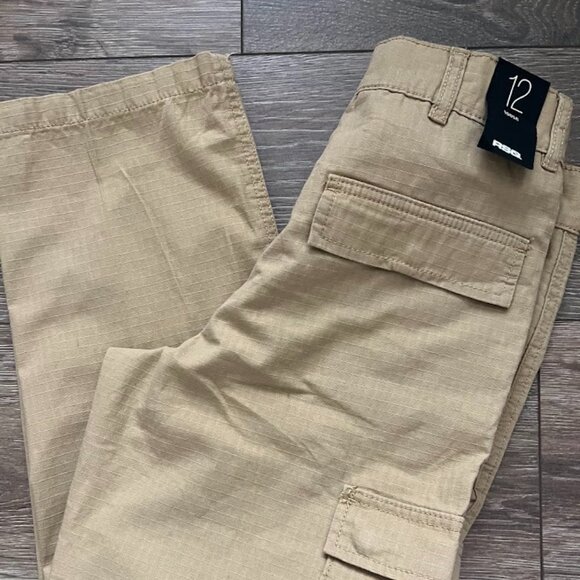 NWT RSQ Tan Beige Loose Leg Cargo Pants Size 12 NEW - Picture 1 of 10